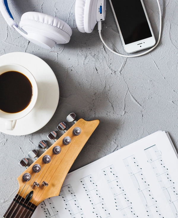 Music objects with coffee